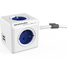 Zásuvka PowerCube EXTENDED USB s kabelem 1.5m modrá