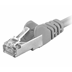 PremiumCord - Patch kabel - RJ-45 (M) do RJ-45 (M) - 10 m - FTP - CAT 6 - lisovaný, provedení bez hrbolků - šedá