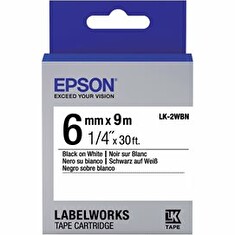 Epson LabelWorks LK-2WBN - Černá na bílé - Role (0,6 cm x 9 m) 1 role páska nálepek - pro LabelWorks LW-1000, LW-300, LW-400, LW-600, LW-700, LW-900, LW-K400, LW-Z700, LW-Z900
