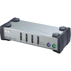 ATEN CS84A 4-Port PS/2 KVM Switch, 4x PS/2 Cables, 1 Front console, Non-powered