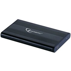 Gembird Externí USB 2.0 case, 2,5'' SATA, černý hliník, HDD/SSD