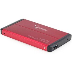 Gembird case pro 2.5'' SATA disk - USB 3.0, červený hliník, HDD/SSD