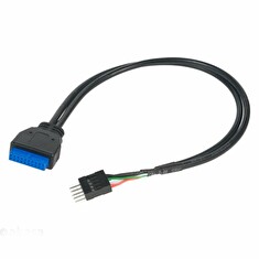 AKASA adaptér USB 3.0 (19-pin) na USB 2.0 (9-pin) / interní / délka 30cm