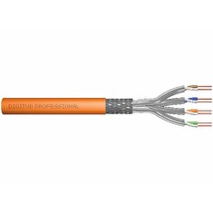 Digitus Instalační kabel CAT 7 S-FTP, 1200 MHz Dca (EN 50575), AWG 23/1, 1000 m buben, simplex, barva oranžová