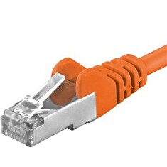 Premiumcord Patch kabel CAT6a S-FTP, RJ45-RJ45, AWG 26/7 0,5m, oranžvoá