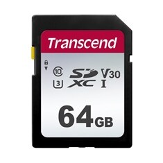 TRANSCEND SDXC 300S 64GB UHS-I U3 V30 (R95, W45 MB/s)