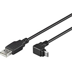 PremiumCord Kabel microi USB 2.0, A-B, 90°, 3m