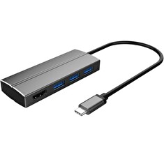 PremiumCord Adaptér USB 3.1 Type-C male na HDMI female + 3x USB 3.0, aluminum
