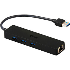I-TEC USB HUB ADVANCE/ 3 porty/ USB 3.0/ Gigabit Ethernet adaptér (RJ45)/ slim/ černý