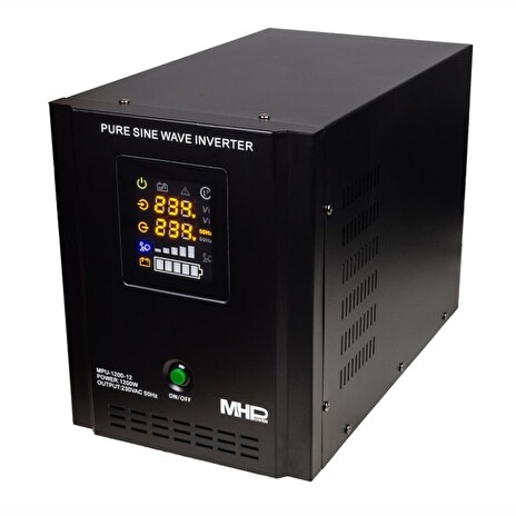 Napěťový měnič MHPower MPU-1200-12 12V/230V, 1200W, funkce UPS, čistý sinus