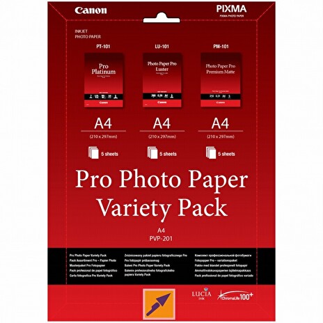 Canon fotopapír Pro Photo Variety Pack A4 (LU+PT+PM) 5+5+5