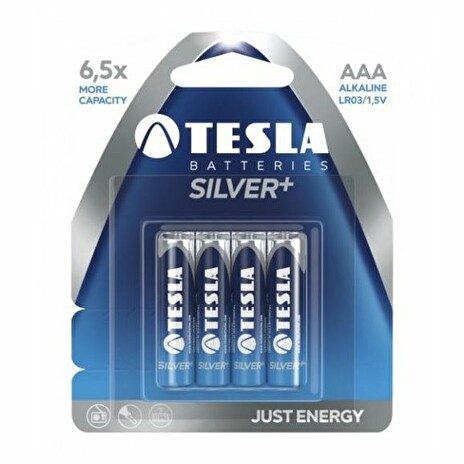 TESLA SILVER+ alkalická baterie AAA (LR03, mikrotužková, papír) 4 ks