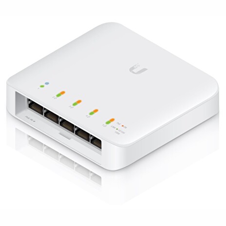 UBNT UniFi Switch USW Flex - 5x Gbit RJ45, 1x PoE In 802.3bt, 4x PoE Out 802.3af/at, venkovní