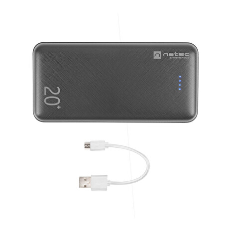 Natec EM Power Bank TREVI 20 000mAh, 2xUSB-A; 1xUSB-C, black
