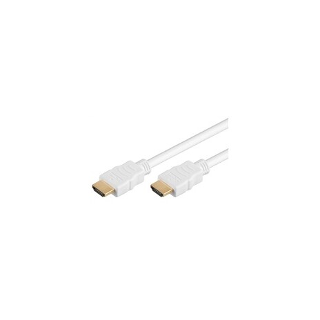 PremiumCord HDMI High Speed + Ethernet kabel, zlacené konektory, 1.5m, bílý