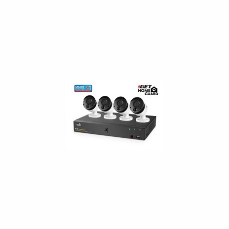 iGET HOMEGUARD HGNVK85304 Kamerový PoE systém se SMART detekcí pohybu, 8-kanálový FullHD NVR + 4x FullHD venkovní kamera