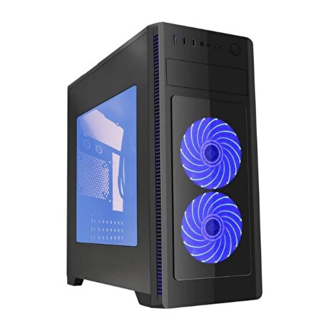 Gembird ATX case Fornax 1000B - blue led fans, USB 3.0