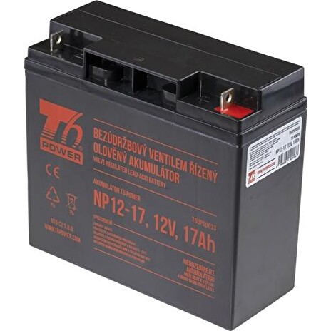 T6 POWER olověný akumulátor NP12-17, 12V, 17Ah