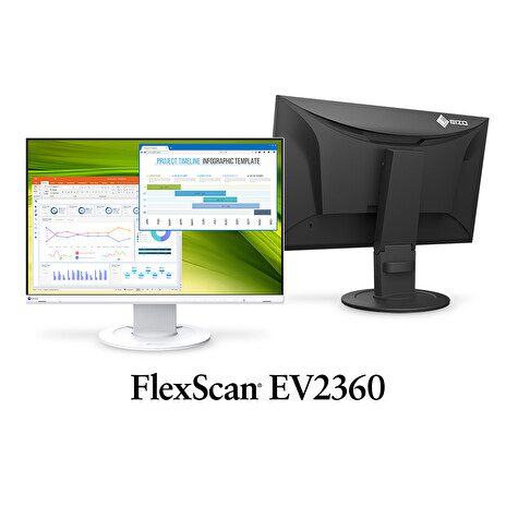 EIZO 23" EV2360-WT,IPS-LED, 16:10, 1920 x 1200, 1000:1, 250 cd/m2, bílý