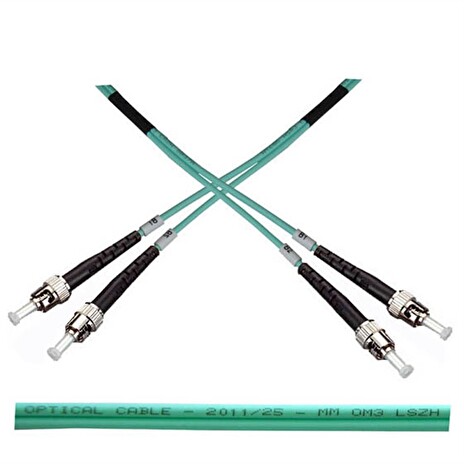 Optický patchkabel duplex ST-ST, 50/125 um MM, 10m OM3