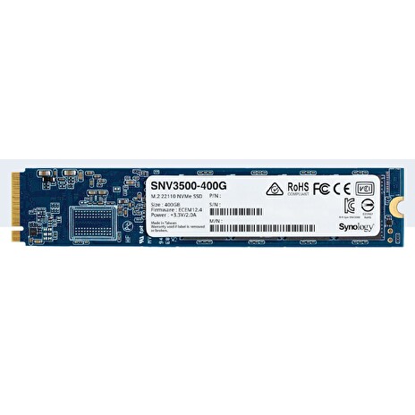Synology SSD M.2 NVMe SNV3500-400G, čtení/zápis: 3100/550 MB/s, DWPD 0.68, M.2 22110