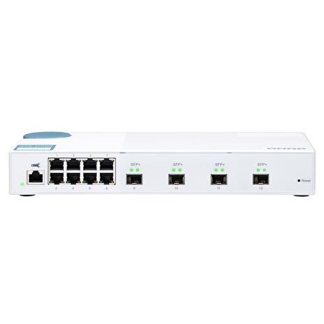 QNAP managovatelný switch QSW-M408S (12portů: 8x Gigabit port + 4x 10G SFP+ porty)