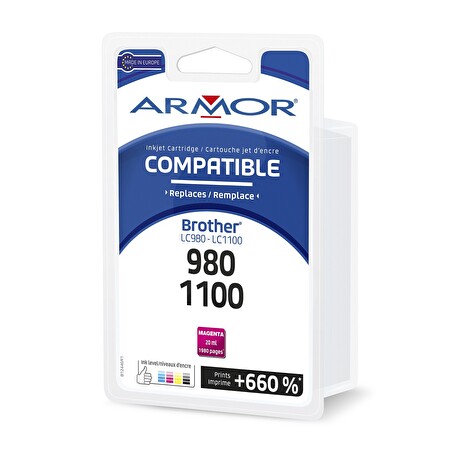 Armor ink-jet pro BROTHER LC-980/1100M, červená
