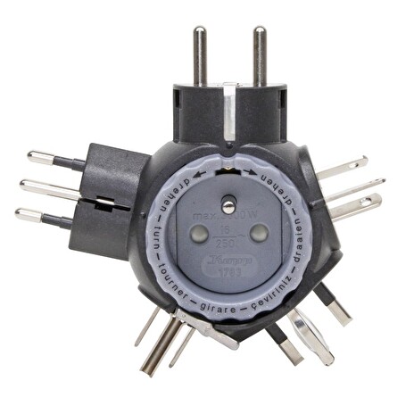 PremiumCord Cestovní adapter 230V pro zahraničí s nulováním