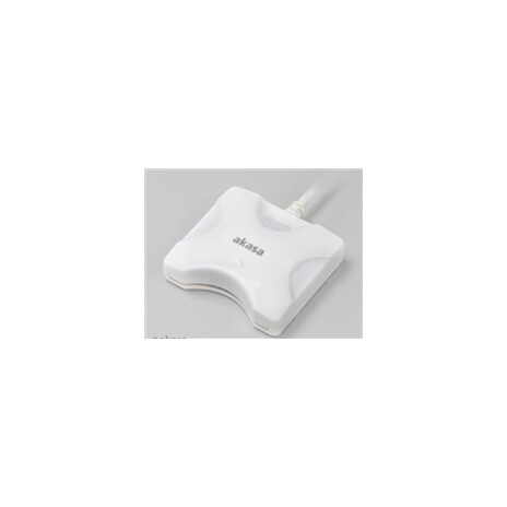 AKASA čtečka karet AK-CR-03WHV2 externí, USB 2.0, podpora čipových karet electronic ID a SMART, bílá