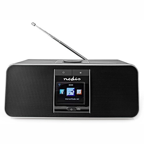 NEDIS internetové rádio/ výkon 42W/ FM/ DAB+/ Internet/ Bluetooth/ Wi-Fi/ USB/ 3,5mm jack/ černé