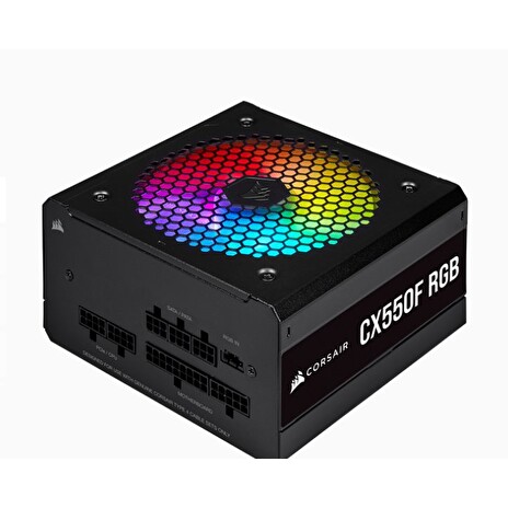 Corsair PC zdroj 550W CX550F modulární RGB 80+ Bronze 120mm ventilátor černý