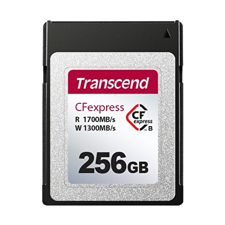 Transcend 256GB CFexpress 820 NVMe PCIe Gen3 x2 (Type B) paměťová karta, 1700MB/s R, 1300MB/s W
