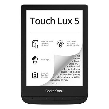 POCKETBOOK 628 Touch Lux 5, 6” E-Ink Ink Black, 8GB, WiFi, černý