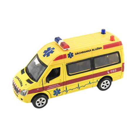 Dětská sanitka TEDDIES CZ design se zvukem a světlem 15 cm
