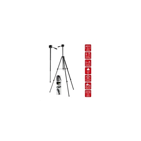 Braun stativ LW 168S (62-168cm, 1500 g, 3-směrná hlava, max.5kg, monopod)