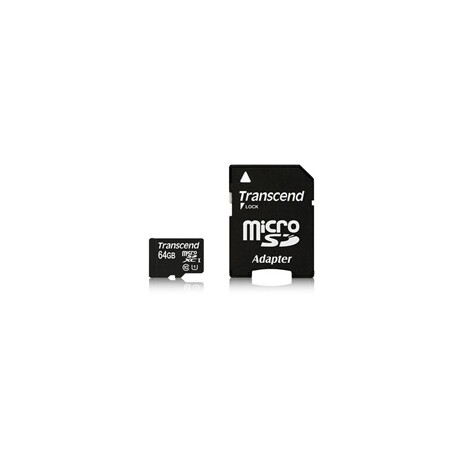 TRANSCEND Micro SDXC Class 10 UHS-I 400x, 64GB (Premium, R85, W35MB/s) + adaptér