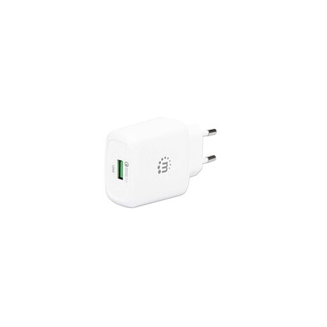 MANHATTAN USB-A nabíječka QC 3.0 Wall Charger - 18 W, USB-A Quick Charge™ 3.0 Port up to 18 W, Europlug, bílá