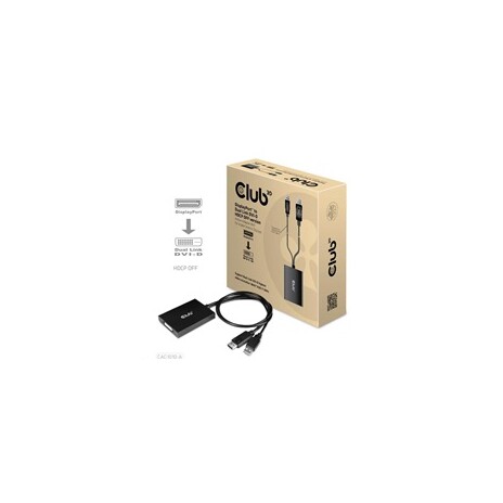 Club3D Adaptér aktivní DisplayPort na Dual Link DVI-D, USB napájení, 60cm, HDCP off