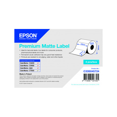 Premium Matte Label 102 x 152mm, 800 lab