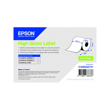 High Gloss Label Cont.R, 102mm x 58m