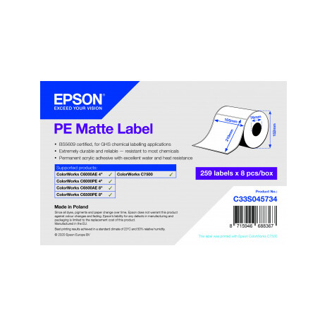 PE Matte Label 105 x 210mm, 273 lab