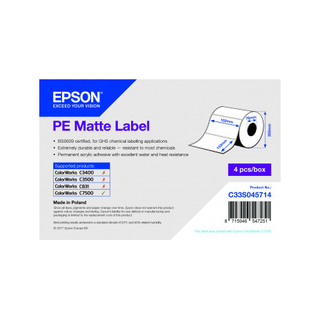 PE Matte Label102 x 152mm, 800 lab