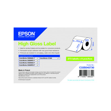 High Gloss Label 105 x 210mm, 273 lab
