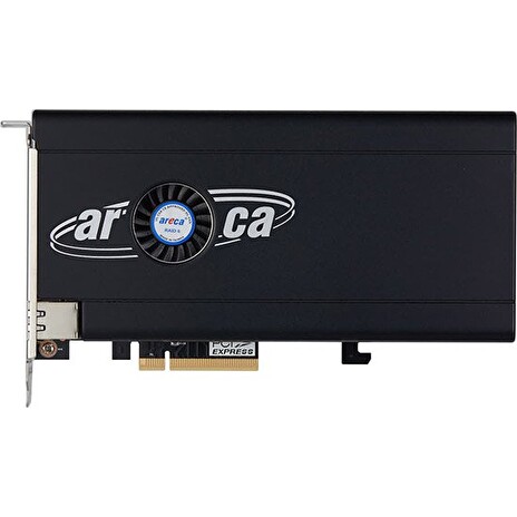 ARECA Tri-mode RAID card 8-port (SFF-8654), 4x M.2, 8GB DDR4, PCIe4.0 x8 Card, FP