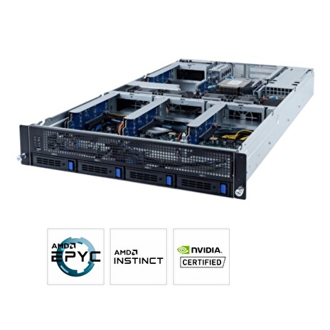 Gigabyte G242-Z11 2U 4GPU server SP3, 8x DDR4 ECC R, 4x 3.5 SATA + 2x 2.5 SATA/U.2, 1600W (plat), 2x LAN, IPMI