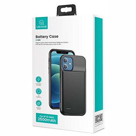 USAMS CD156 Kryt s Baterií pro iPhone 12 mini 2500mAh Black