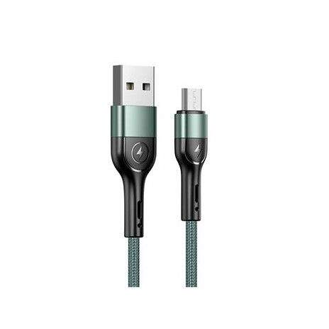 USAMS SJ450 U55 Datový Kabel Braided microUSB Green 1m