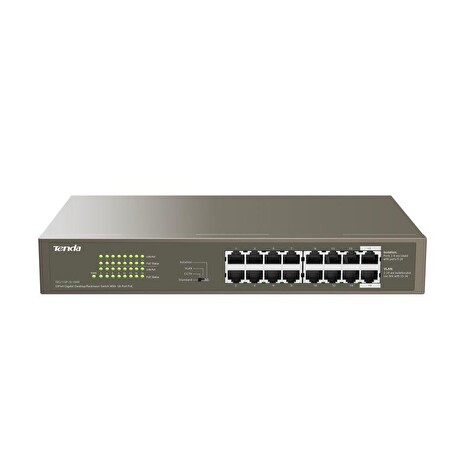 Tenda TEG1116P-16-150W PoE AT Gigabit switch 16x 1Gb/s s PoE 802.3af/at, PoE 135W,Rackmount, Fanless