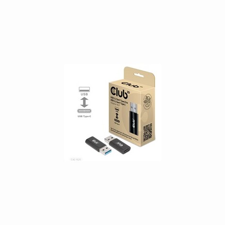 Club3D adaptér USB 3.2 Gen1 Type A na USB 3.2 Gen1 Type C (M/F), černá