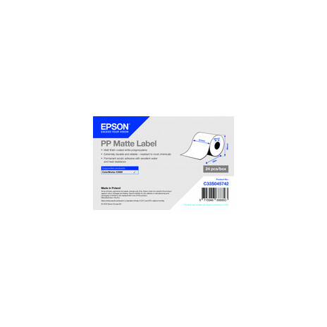 PP Matte Label - Continuous Roll: 51mm x 29m